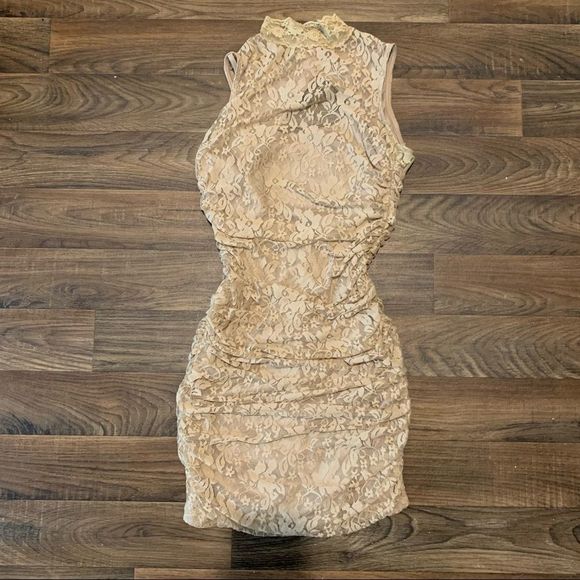 High Neck Lace Backless Dress - Picture 1 of 5